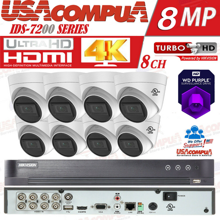 HIKVISION Security Camera System 4K CCTV Kit 8CH Turbo HD TURRET 8MP (2021)
