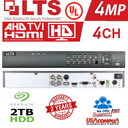 LTS 4 CH DVR LTD8304K-ET PLATINUM 1080P HD TVI hybrid TVI+1CH IP (2TB HDD)
