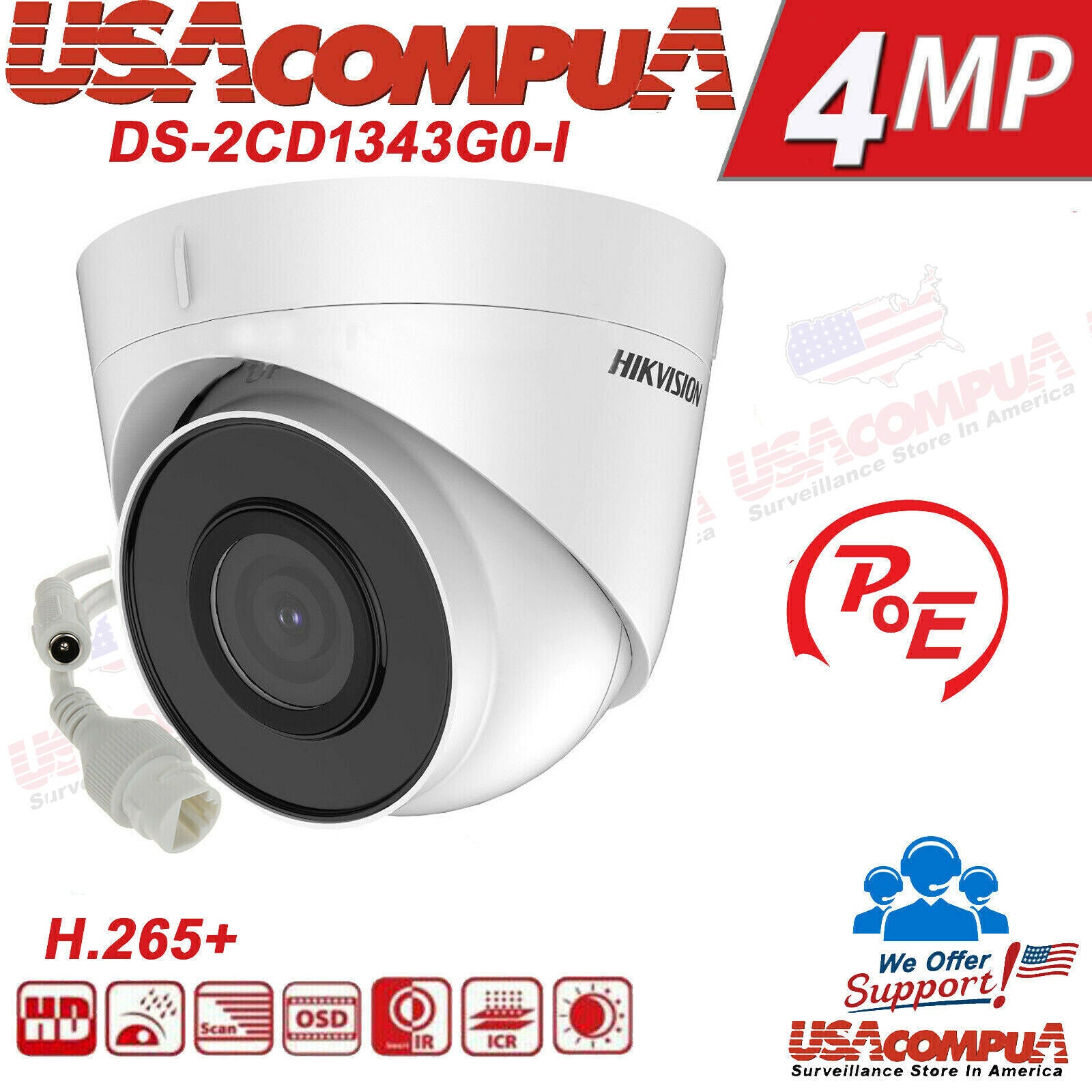 Hikvision 8 Channel 4K CCTV Security Camera System 8MP PoE 4MP IP Dome kit 2TB