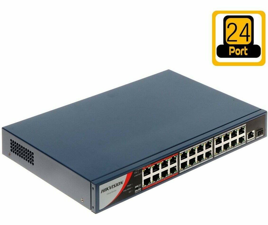 Hikvision DS-3E0326P-E2 Unmanaged Ethernet 24 PoE Switch 100Mbps Network Access
