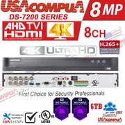 Hikvision IDS-7208HUHI-M2/P 8CH DVR 4K DVR-XVR 8 CHANNEL USA VERSION (UL) HYBRID WITH POWER OVER COAXIAL