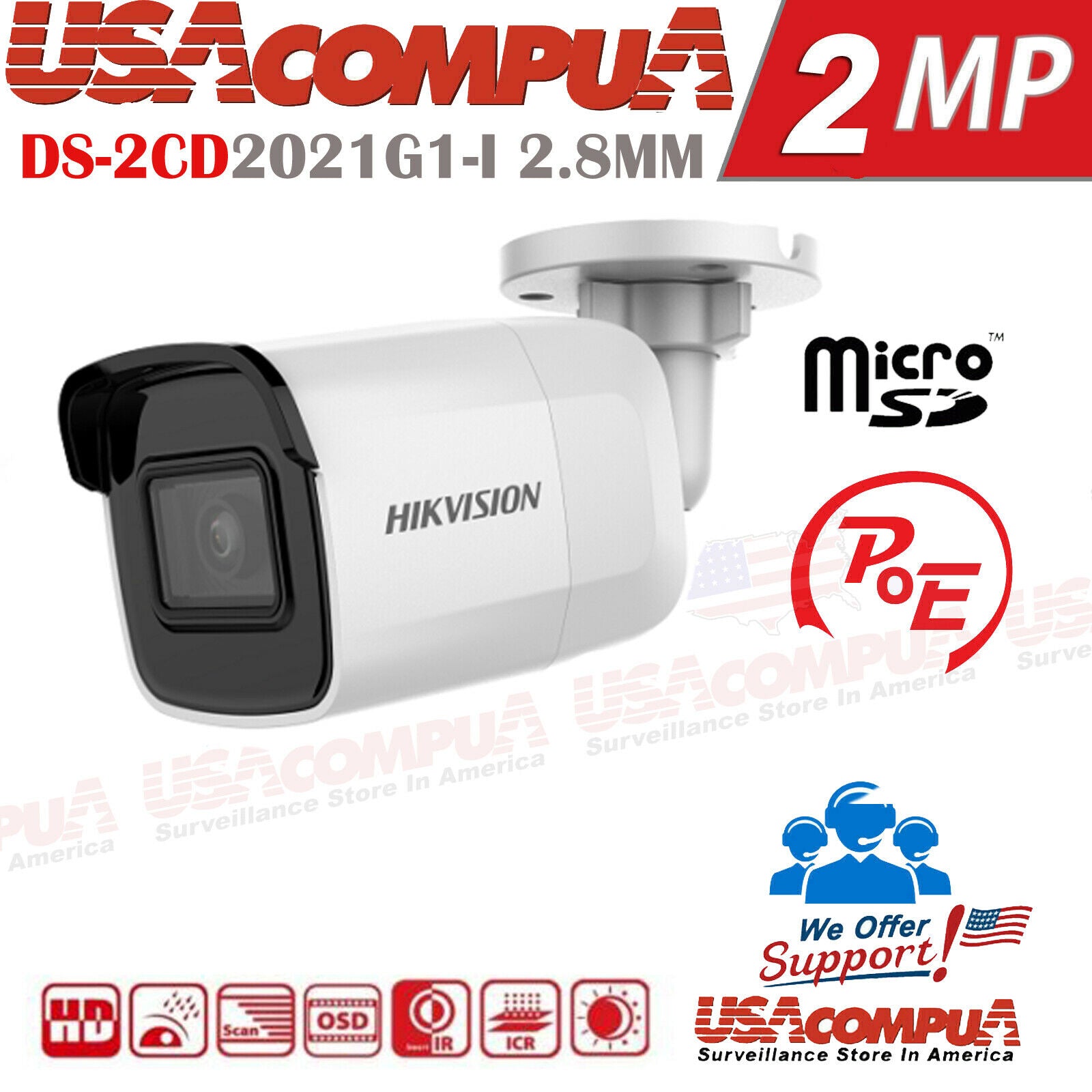 Hikvision 4K Security camera System 2MP 16 channel IP H.265 WDR 2TB PURPLE