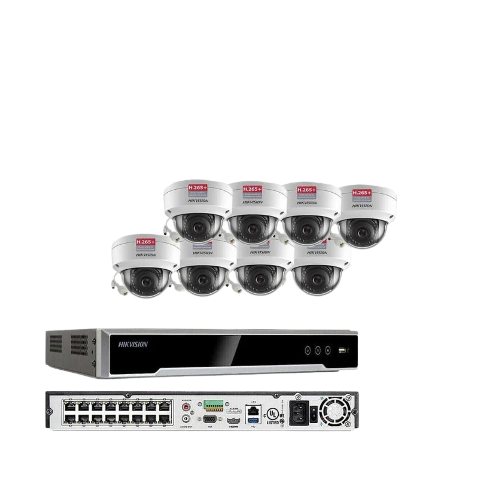 Hikvision 4K 16ch IP PoE Security System 4MP Dome w/ 4 MP resolution