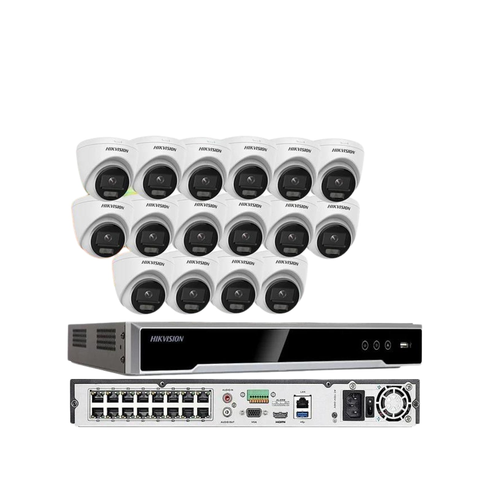 Hikvision 4K 16ch IP PoE Security System 2 MP ColorVu Turret w/ resolution
