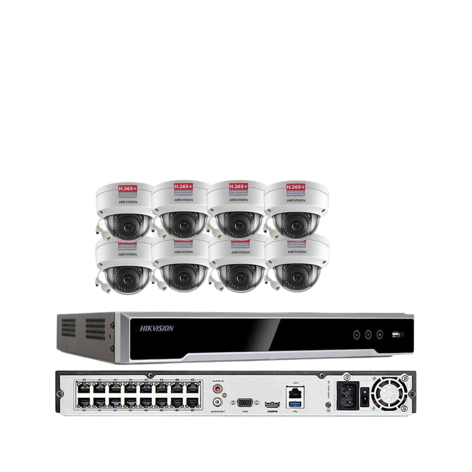 Hikvision 4K 16ch IP PoE Security System 4MP Dome w/ 4 MP resolution D1