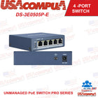 DS-3E0505P-E SWITCH HIKVISION 4-PORTS UNMANAGED GIGABIT PoE