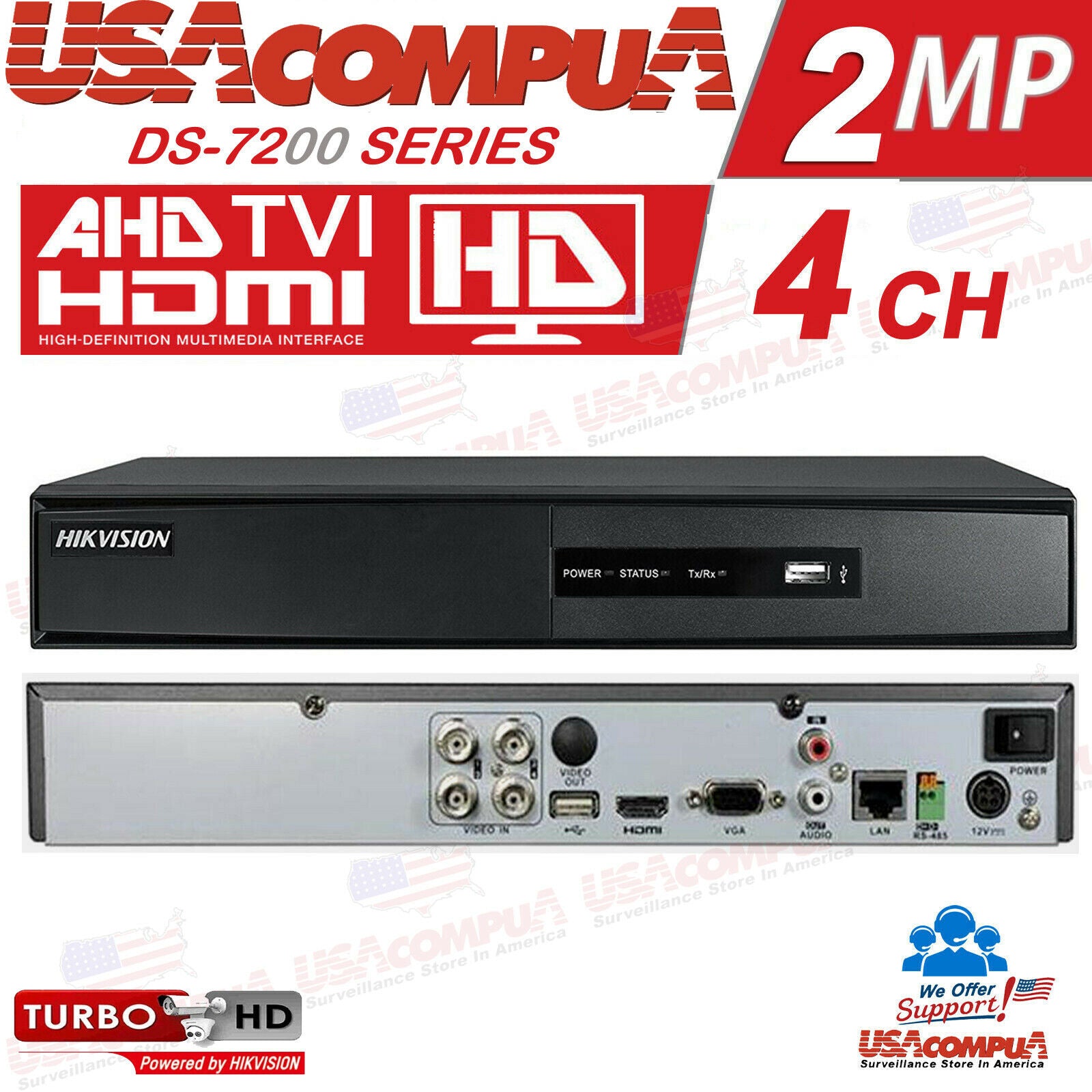DS-7204HGHI-F1 HIKVISION 4CH DVR 4 CHannel Turbo HD 1080P