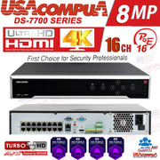 HIKVISION NVR 16 CHANNEL 16CH POE 4K DS-7716NI-Q4/16P 8MP H265+ NETWORK RECORDER