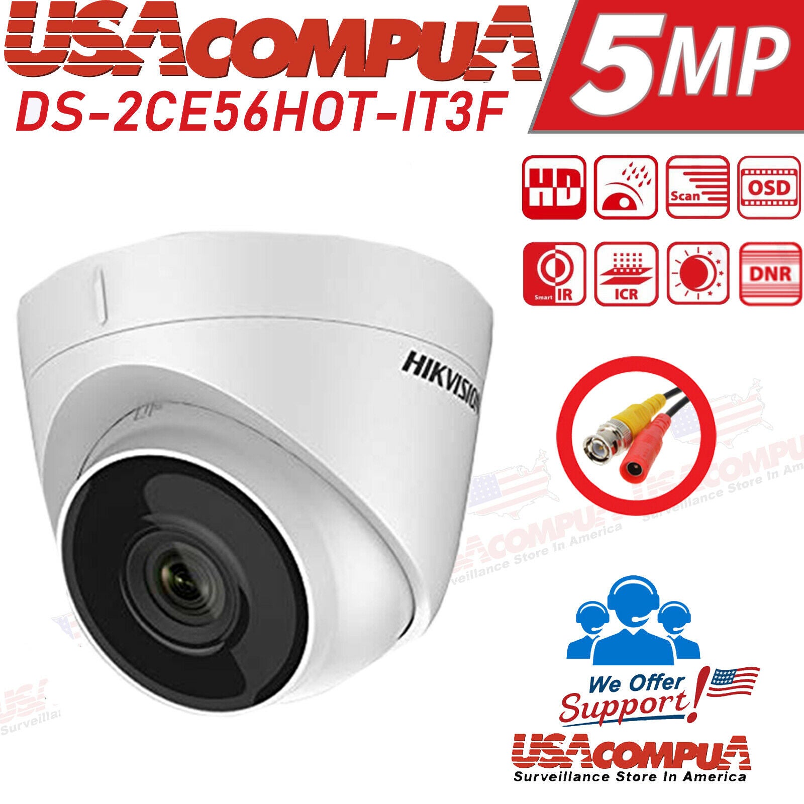 HIKVISION 5MP CCTV SYSTEM 4K-UHD DVR 8CH EXIR 20M NIGHT VISION CAMERA KIT 3TB