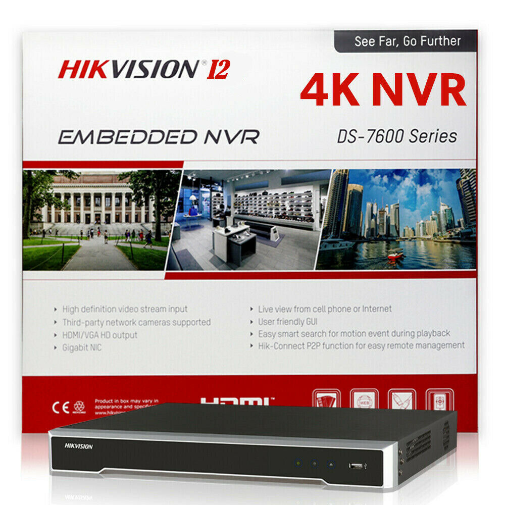 DS-7608NI-I2/8P Hikvision 8CH 12MP NVR 8 Channel POE Hard Drive Purple Optional