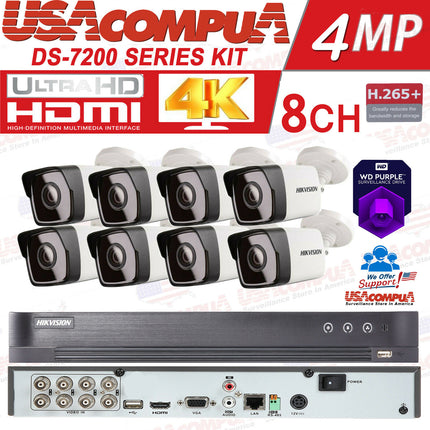 Hikvision 8CH 4K DVR Kit 8 Bullet Camera 4MP 2TB Hard Disk CCTV Security System